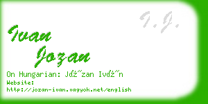 ivan jozan business card